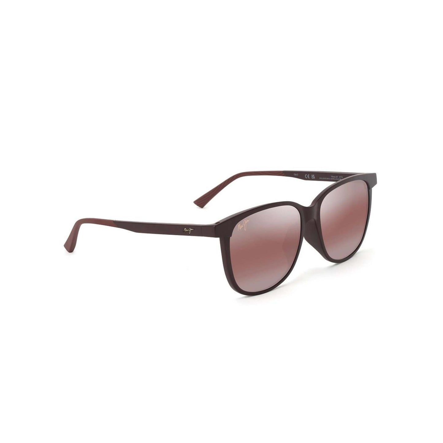 Ilikea Asian Fit Polarized Sunglasses Matte Burgundy Frame Maui Rose Lens