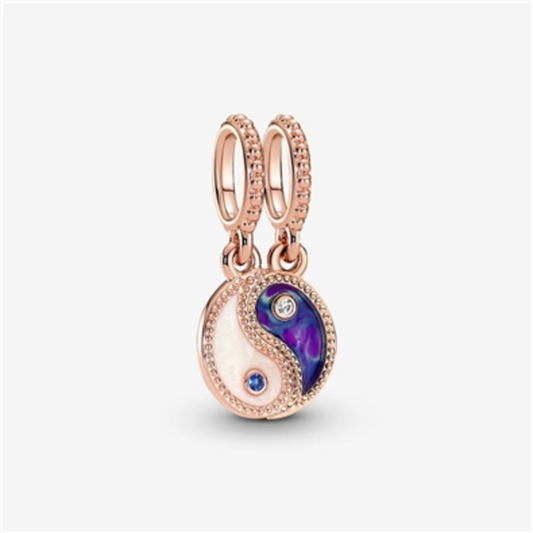 SPLITTABLE YIN YANG SPARKLE DANGLE CHARM, MULTICOLOR