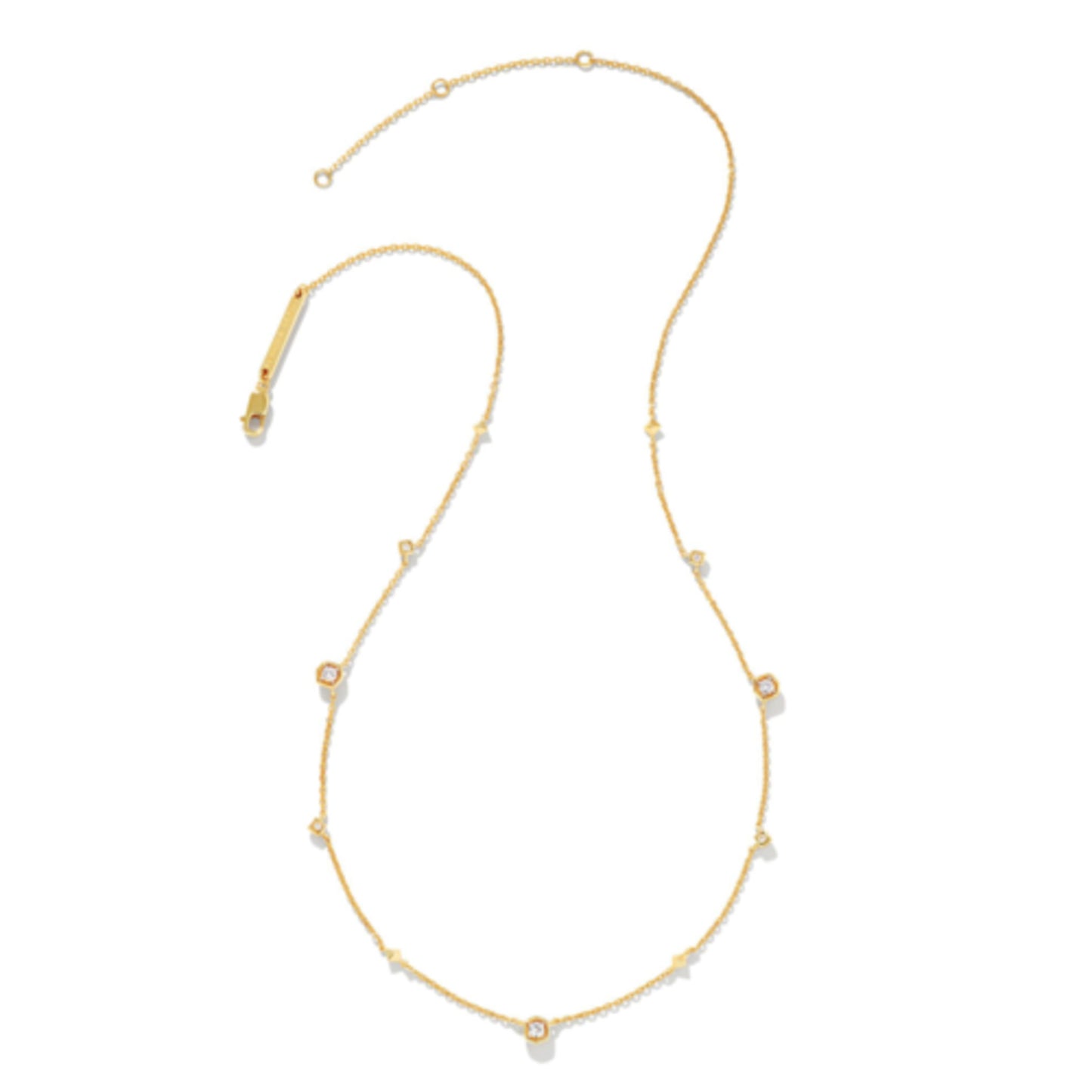 DAVIE TRIO STRAND NECKLACE, 18K GOLD VERMEIL WHITE SAPPHIRE