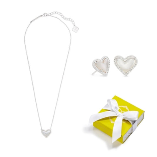 Ari Heart Pendant & Stud Earrings