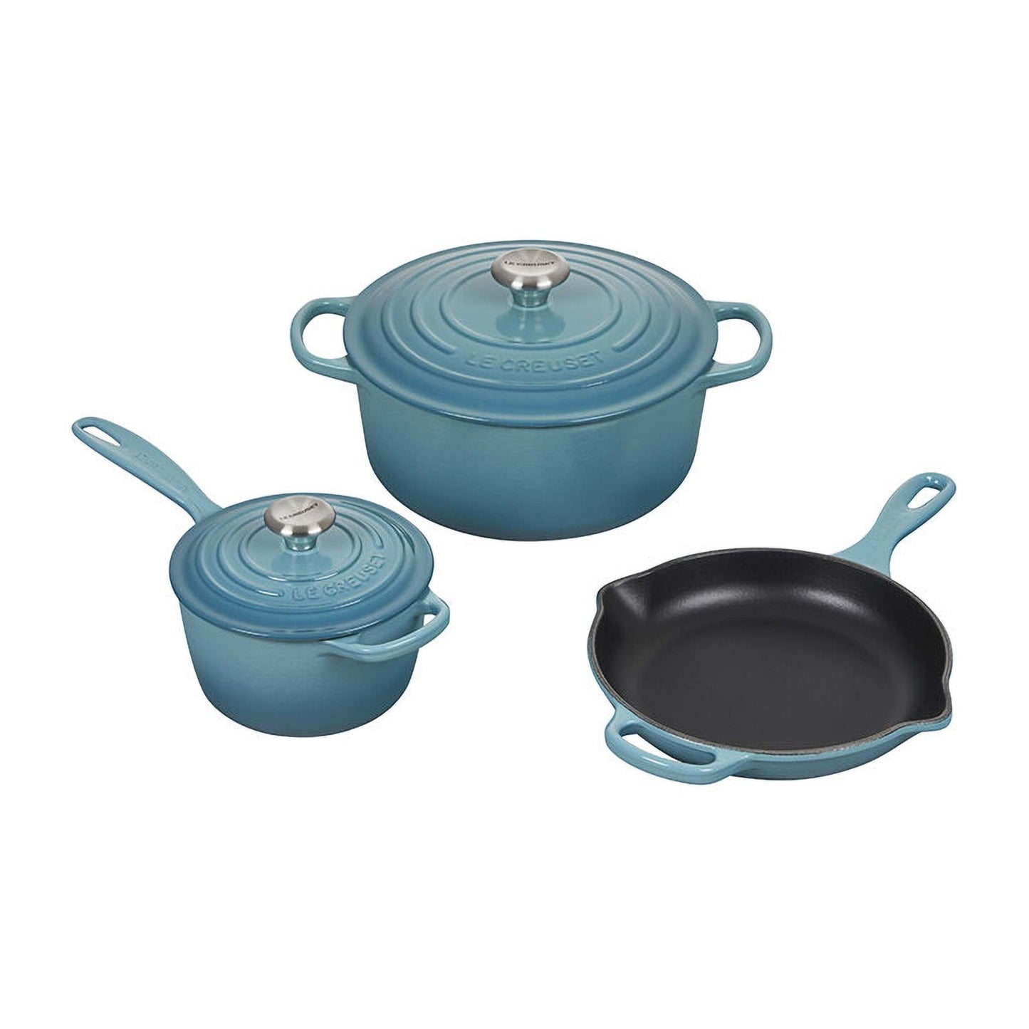 5PC SIGNATURE CAST IRON COOKWARE SET CARIBBEAN