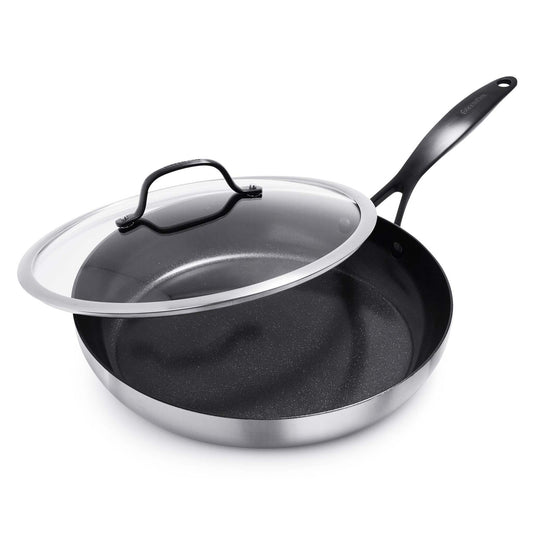 VENICE PRO NOIR CERAMIC NONSTICK 3-PLY 12" FRY PAN W/ LID