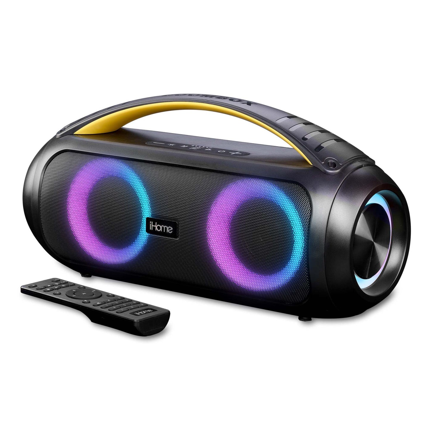 COLOR CHANGING SPLASHPROOF BLUETOOTH BOOMBOX BLACK