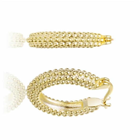 14K GOLD HOOP STATEMENT EARRINGS, GOLD