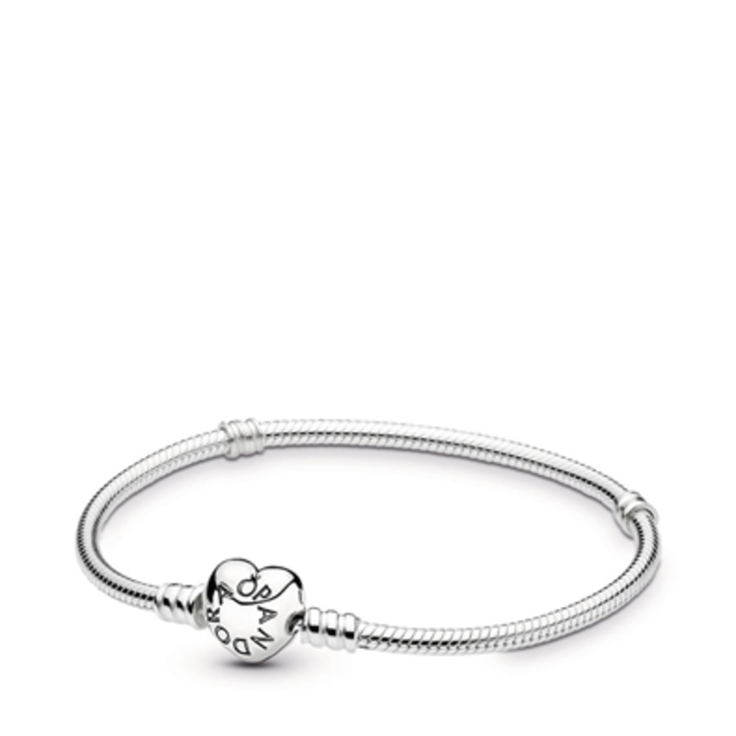 MOMENTS HEART CLASP SNAKE CHAIN BRACELET, STERLING SILVER, 8.3"