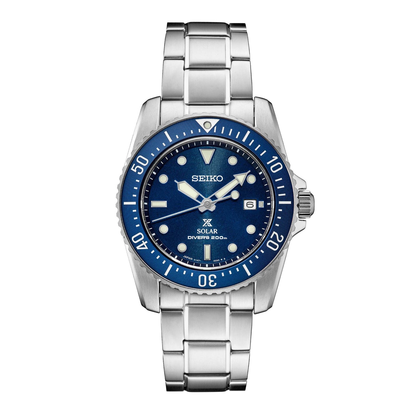 MENS PROSPEX SOLAR DIVER STAINLESS STEEL WATCH