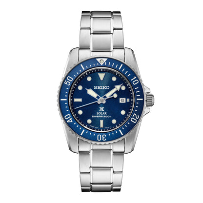 MENS PROSPEX SOLAR DIVER STAINLESS STEEL WATCH