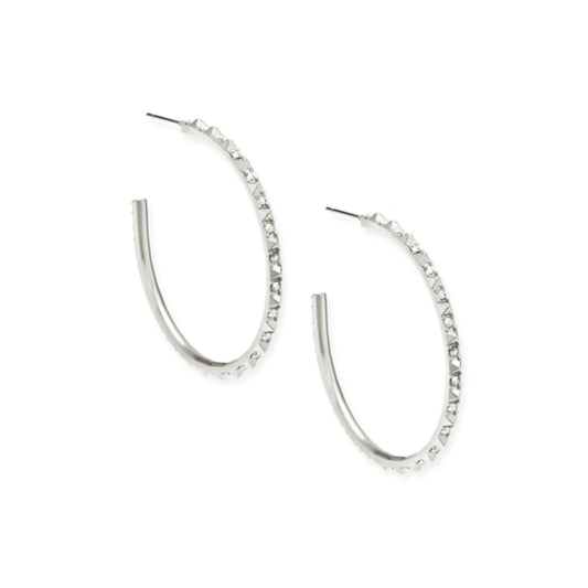 Veronica Hoop Earrings, Silver