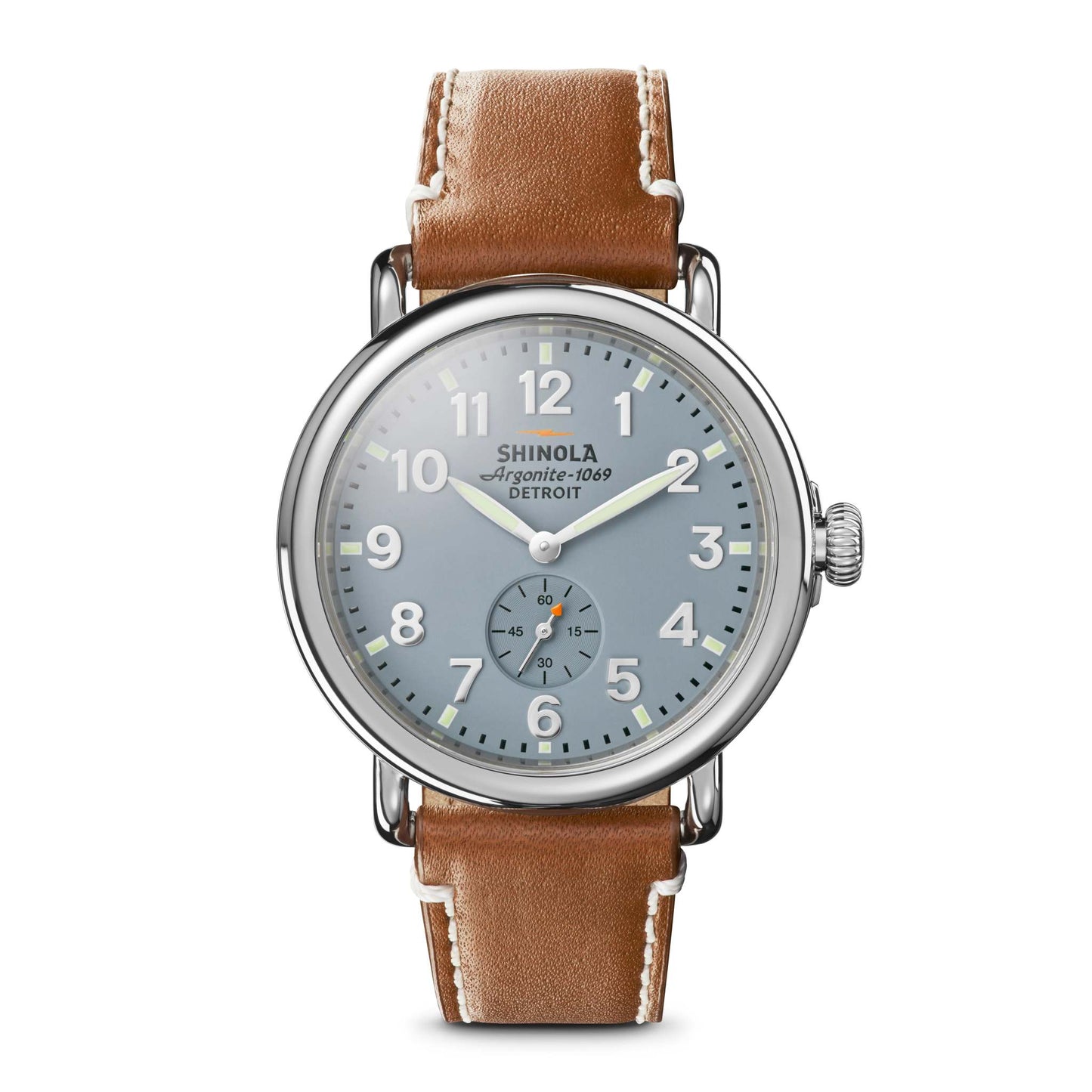 UNISEX RUNWELL LARGO TAN LEATHER STRAP WATCH SLATE