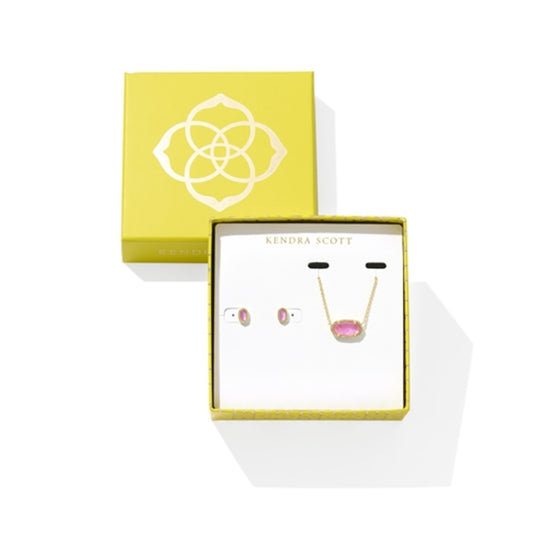 Elisa & Mini Ellie Gift Set, Gold/Azalea Illusion