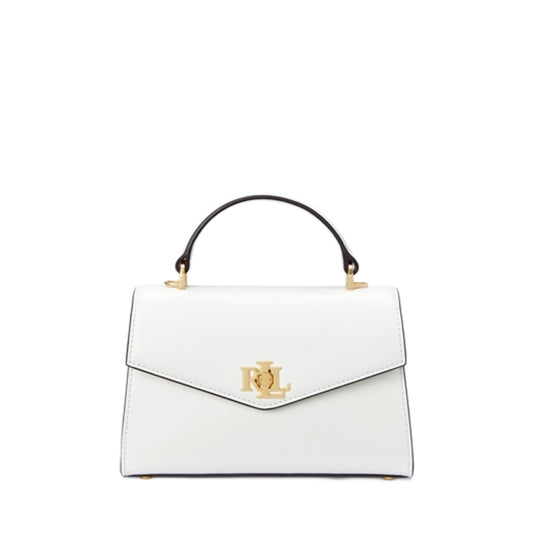 Leather Small Farrah Satchel, White