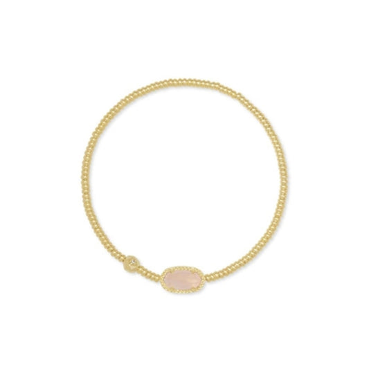 GRAYSON STRETCH BRACELET, GOLD ROSE QUARTZ