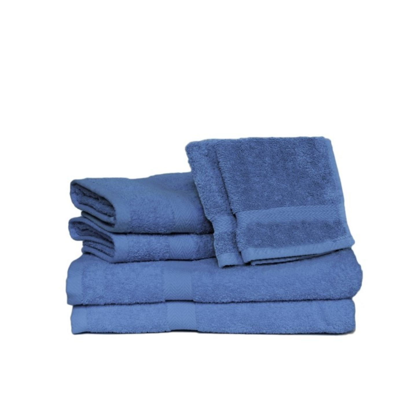 6 PIECE DELUXE TOWEL SET - (MARINE BLUE)