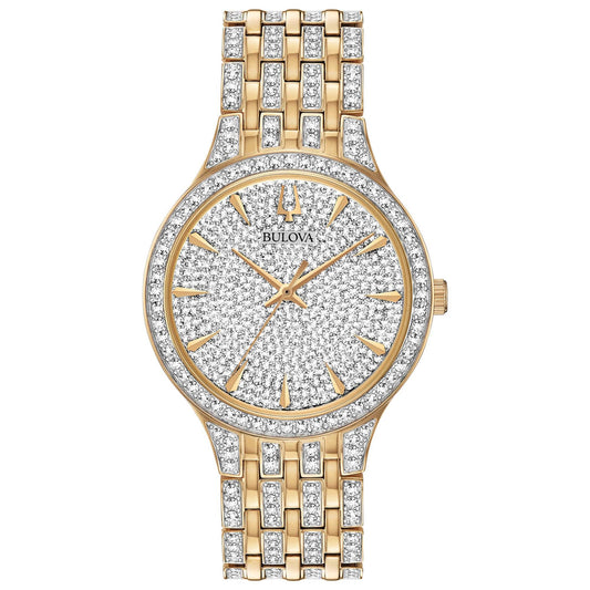 MENS PHANTOM 2-TONE SWAROVSKI CRYSTAL PAVED WATCH