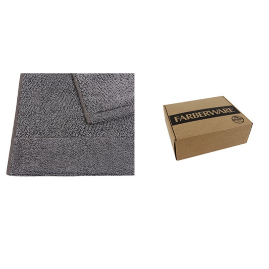 TAILORED 2PCS SET BATH TOWEL - (CHARCOAL)