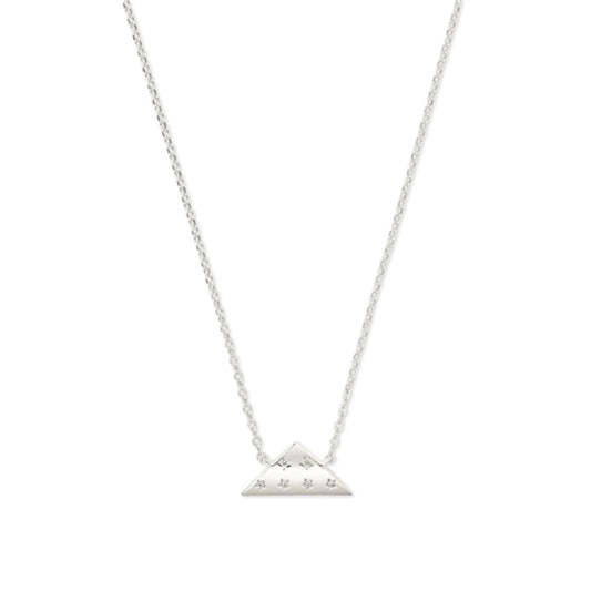 Folds of Honor Pendant Necklace, Silver White CZ