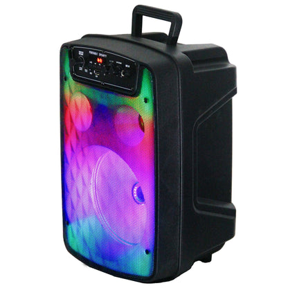 FIRE BOX 8" TWS BLUETOOTH SPEAKER W/ LIGHT SHOW AND MICROPHONE