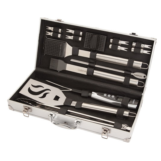20 PIECE DELUXE STAINLESS STEEL GRILL TOOL SET
