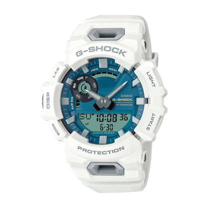 MEN'S GBA-900 MOVE ANA/DIGI WHITE RESIN WATCH, BLUE DIAL