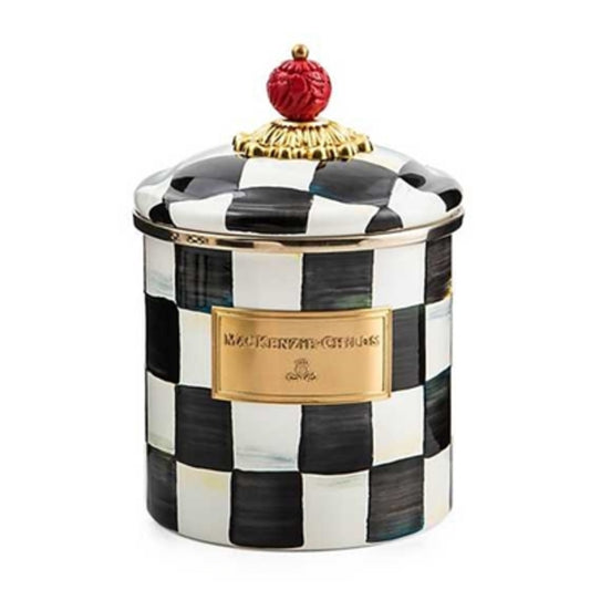 COURTLY CHECK SMALL CANISTER, BLACK AND WHITE