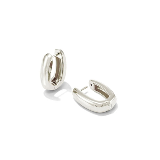 Ellen Wide Huggie Earrings, Sterling Silver