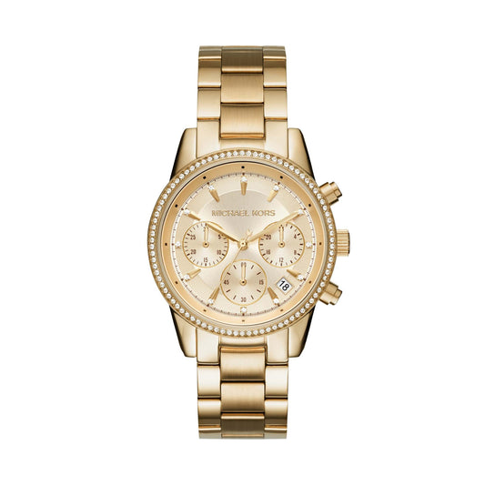 LADIES RITZ PAVE STAINLESS STEEL WATCH