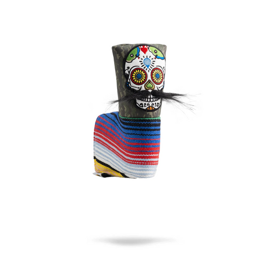 MUSTACHE SUGAR SKULL - BLADE PUTTER COVER GREEN CAMO