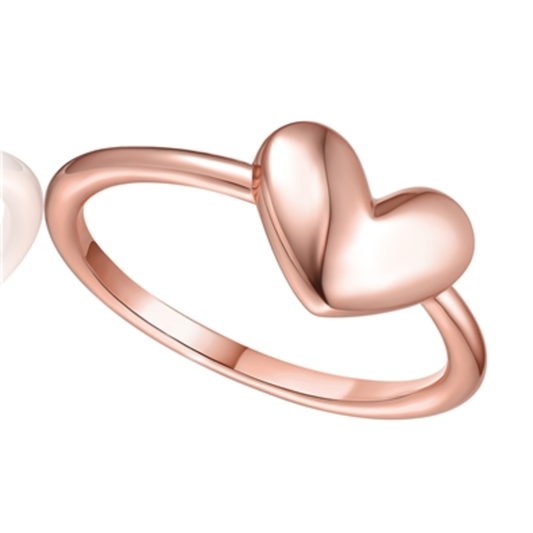 18K ROSE GOLD CLASSIC LOVE HEART RING, GOLD, 6"