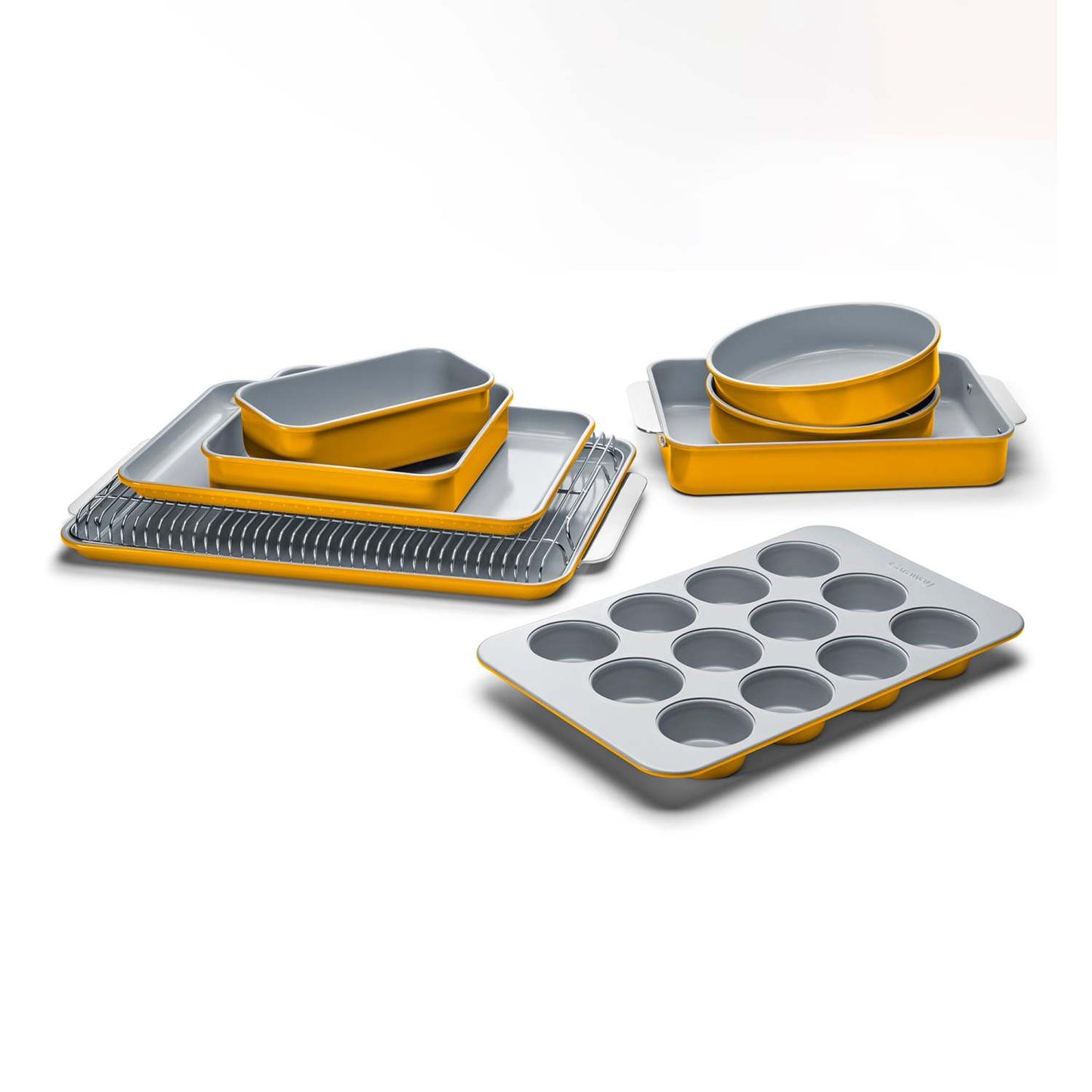 11PC NON-TOXIC NONSTICK CERAMIC MEGA BAKEWARE SET MARIGOLD