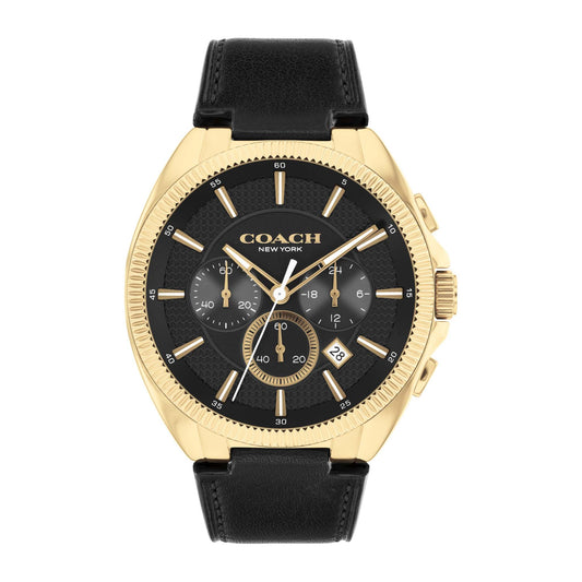 MEN'S JACKSON CHRONOGRAPH LEATHER STRAP WATCH