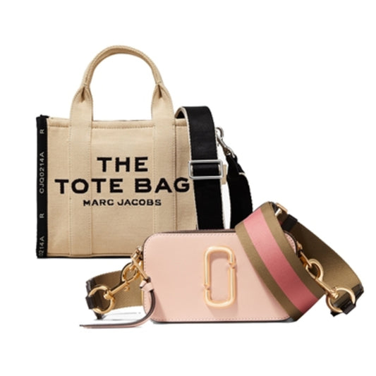 THE SMALL TOTE & SNAPSHOT DUET, SAND/ROSE MULTI
