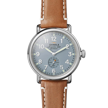 UNISEX RUNWELL LARGO TAN LEATHER STRAP WATCH SLATE