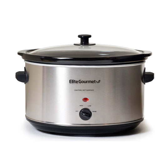 GOURMET DELUXE SIZED 8.5QT STAINLESS STEEL SLOW COOKER