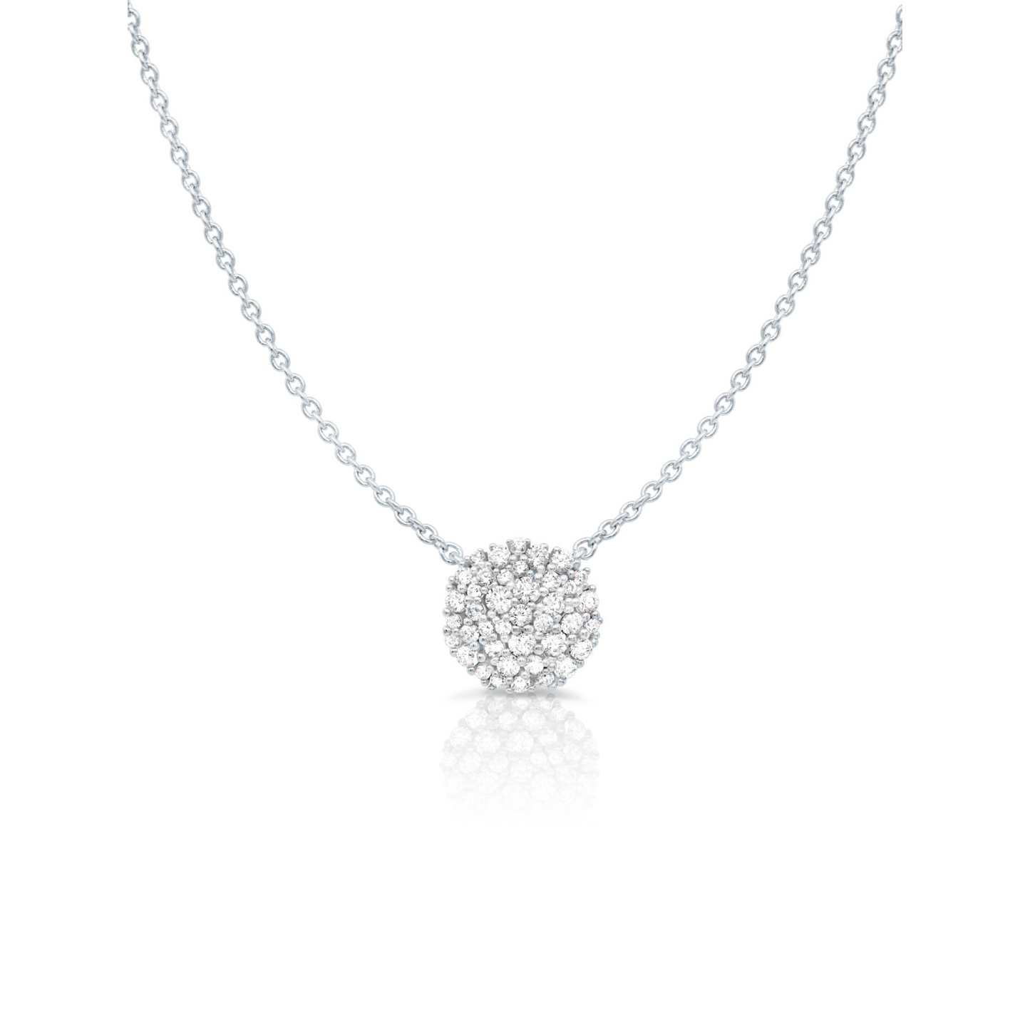 CRISLU ROUND GLISTEN NECKLACE FINISHED IN PURE PLATINUM