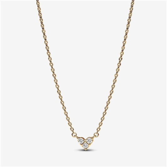 TRIPLE STONE HEART COLLIER NECKLACE