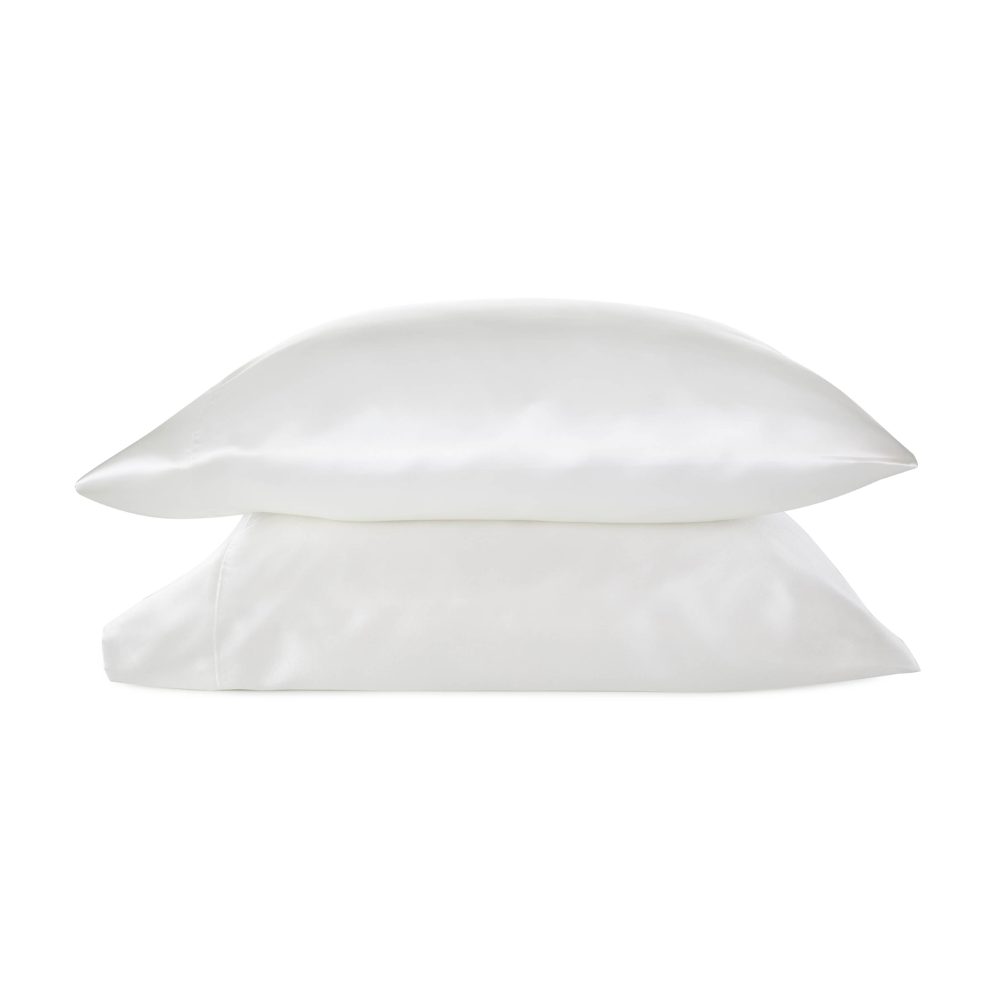 SATIN SOLID KING PILLOWCASE PAIR - (PEARL)