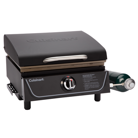 17" PORTABLE TABLETOP GAS GRIDDLE WITH LID