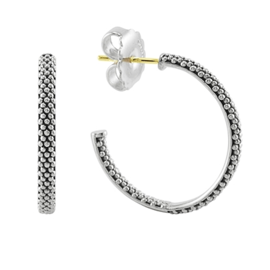 SIGNATURE CAVIAR BEADED HOOP EARRINGS