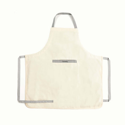 2 POCKET LINEN APRON CREAM