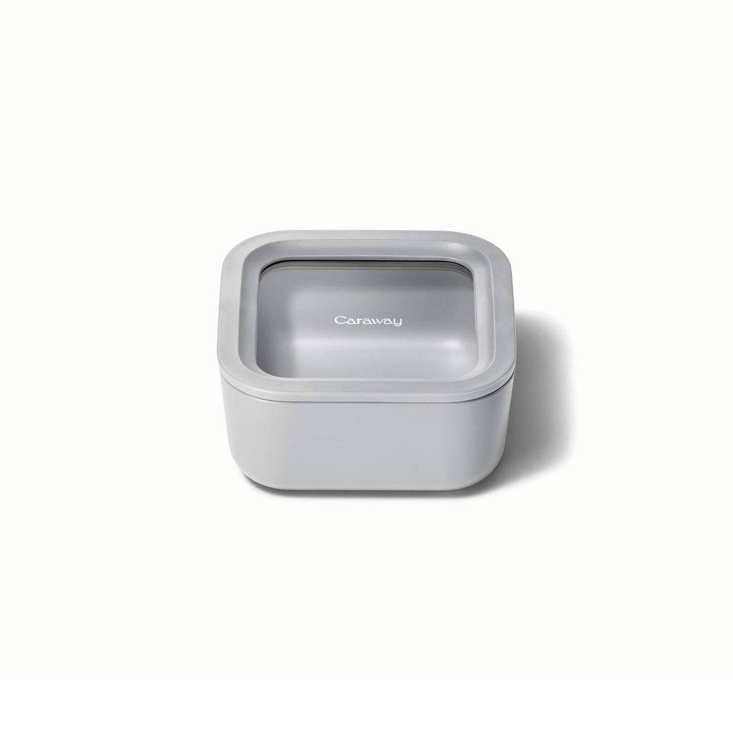 4.4 CUP GLASS FOOD CONTAINER SQUARE SHAPE W/ LID GRAY