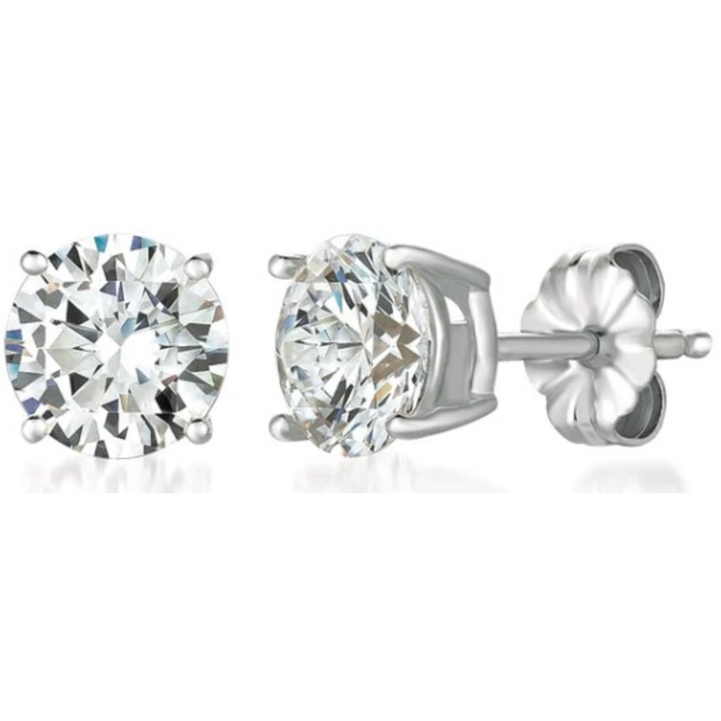 CRISLU SOLITAIRE BRILLIANT STUD EARRINGS FINISHED IN PURE PLATINUM