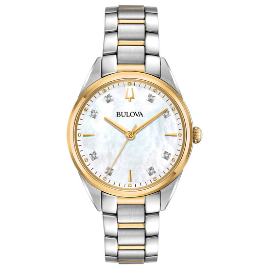 LADIES SUTTON 2-TONE STAINLESS STEEL WATCH MOTHER-OF-PEARL