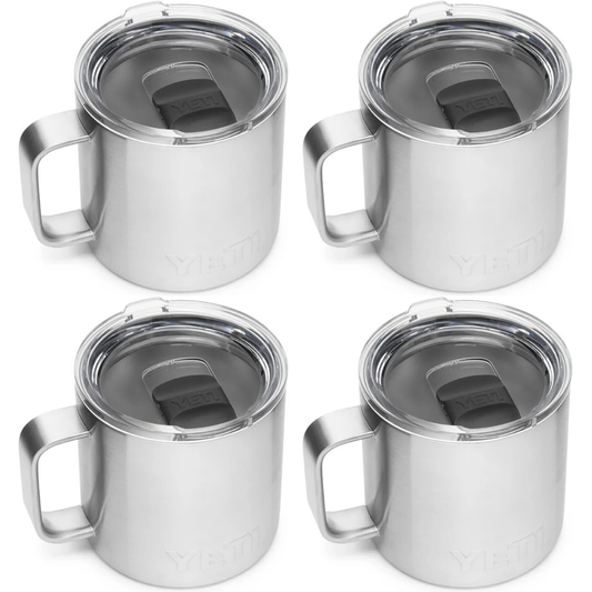 YETI RAMBLER 14 OZ. MUG WITH MAGSLIDER LID - STAINLESS STEEL (4-PACK)
