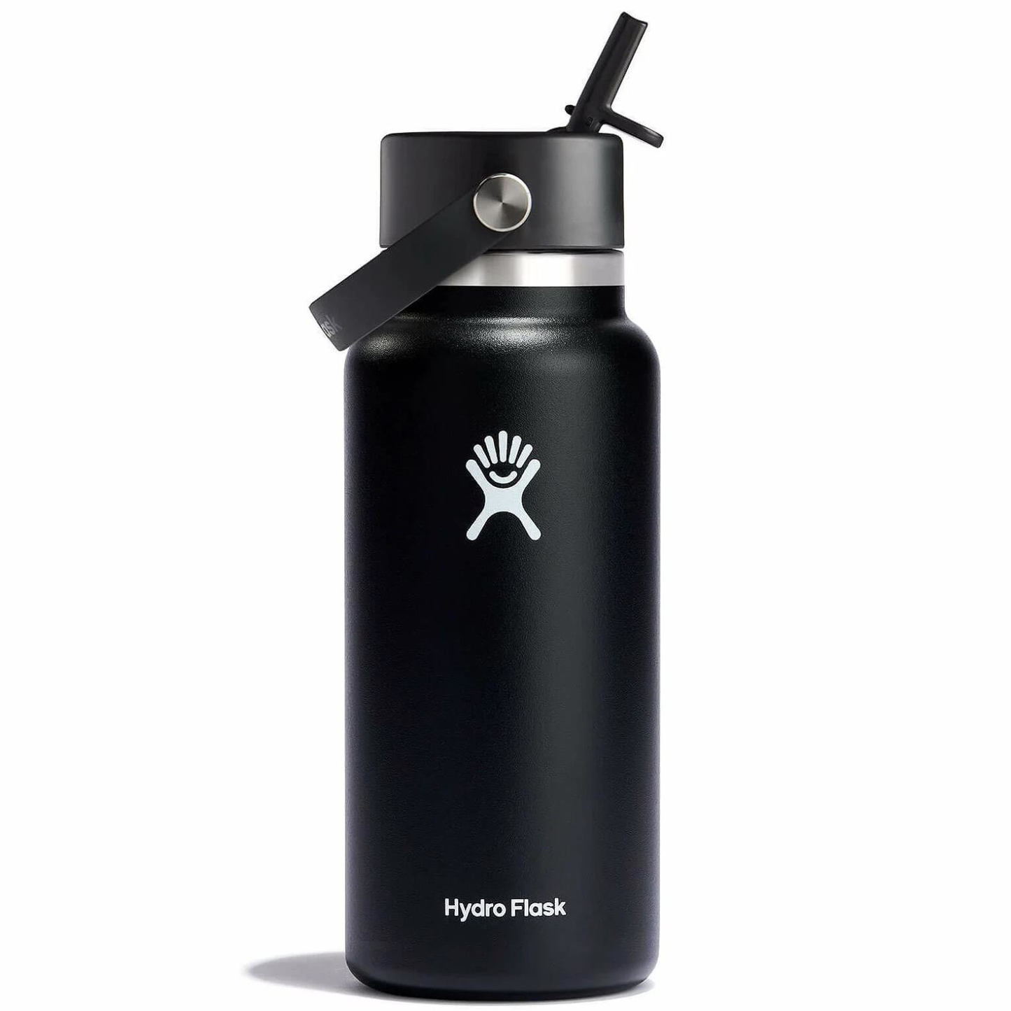 HYDRO FLASK 32 OZ. WIDE MOUTH BOTTLE W/FLEX STRAW CAP - BLACK