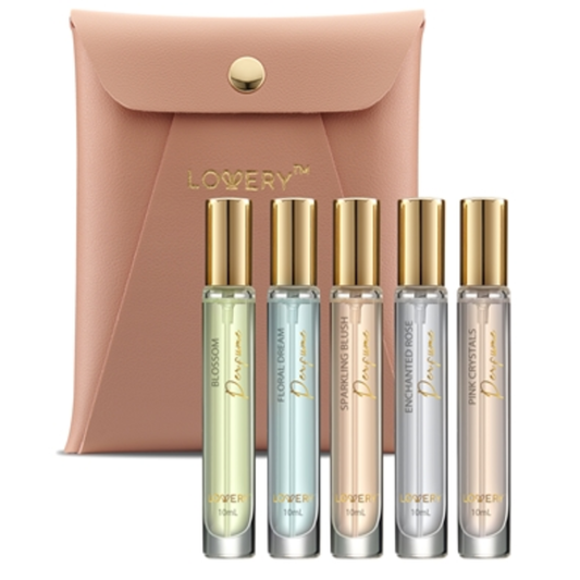 WOMEN PERFUME GIFT SET, PINK, 5 PIECES