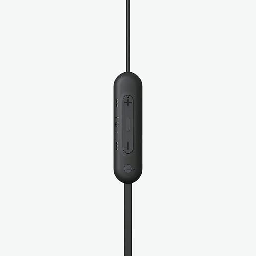 Sony WI-C100 Wireless in-Ear Bluetooth Headphones with Built-in Microphone,Black,(Pack of 2)
