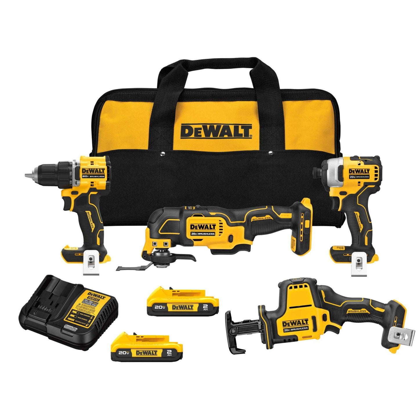 ATOMIC 20V MAX 4-Tool Combo Kit - Multi-Tool Driver Impact Driver Recip Saw