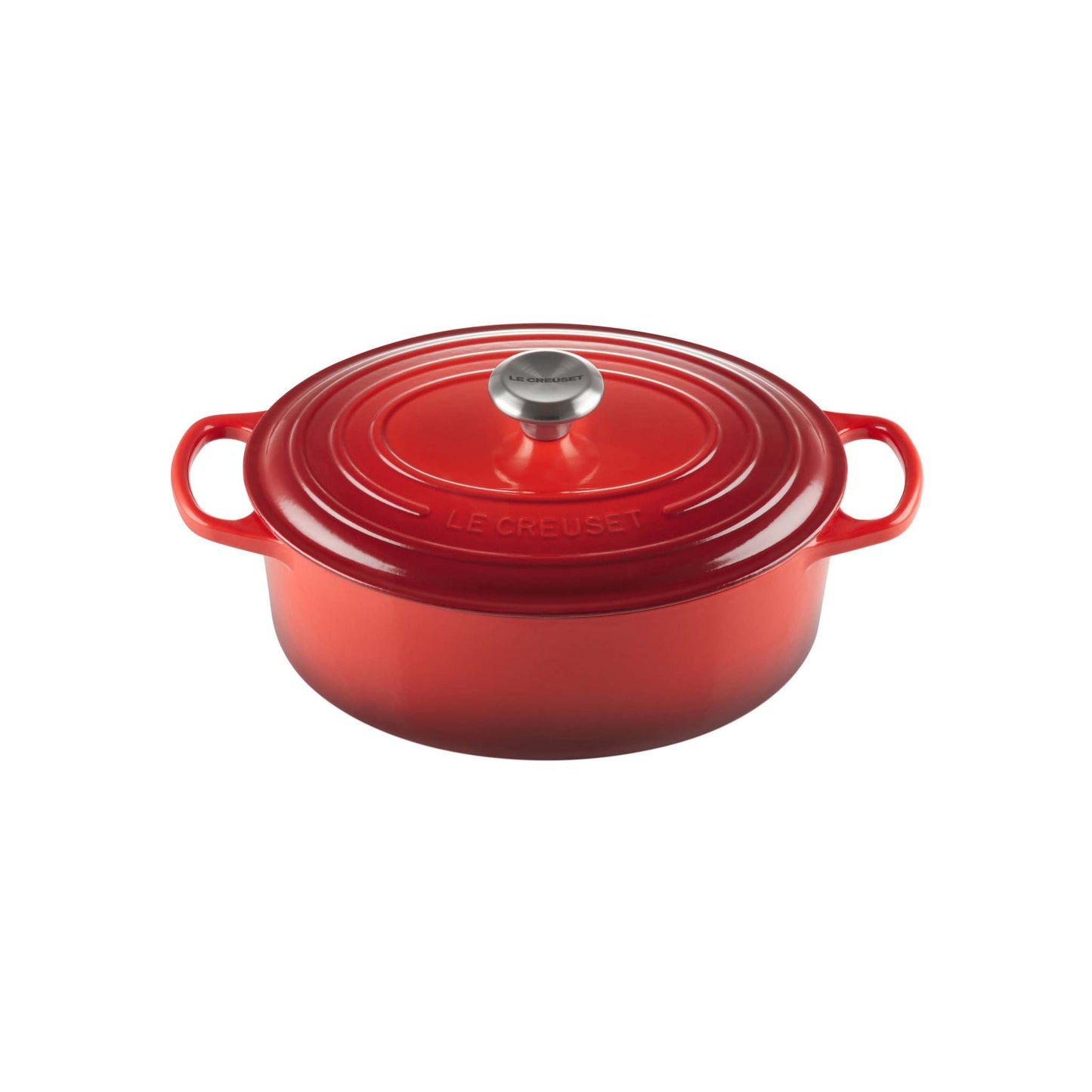 5QT SIGNATURE CAST IRON OVAL DUTCH OVEN CERISE