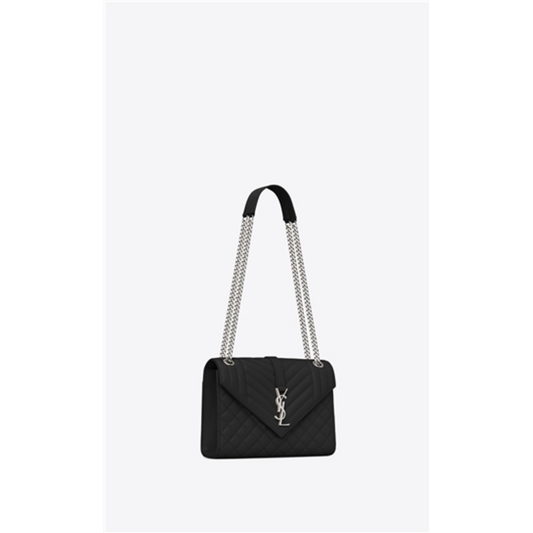 ENVELOPE MEDIUM CHAIN BAG MIX EMBOSSED, BLACK, MEDIUM