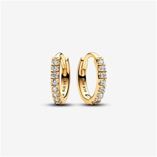 SPARKLING HUGGIE HOOP EARRINGS